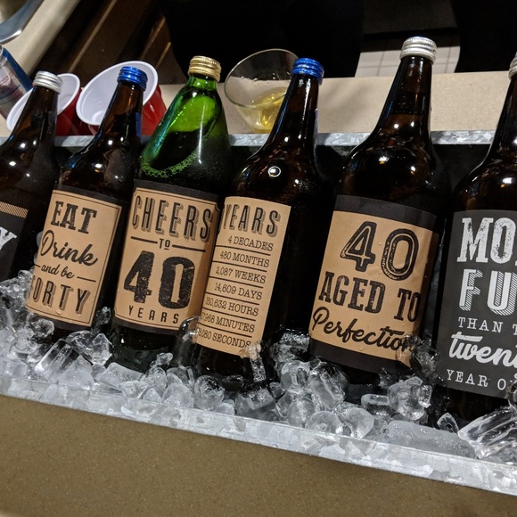 NEW Birthday Sticker Label Milestone Forty 40th - Picture 5 of 6